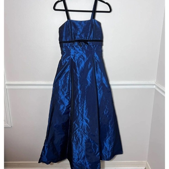 Vintage 80’s Jessica McClintock Gunne Sax Prom Gown Dress Blue Size 5 - Picture 1 of 14